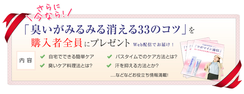 臭いがみるみる消える33のコツ　全員にプレゼント